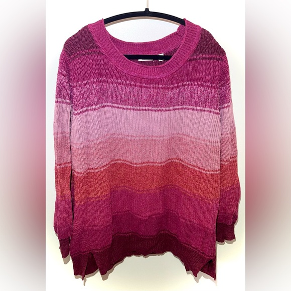 VGUC 2X Penningtons Layered Pink Knitted Sweater - Picture 6 of 11